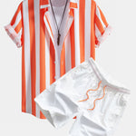 Ensemble Capucine — chemise à imprimé rayé & short de bain