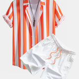 Ensemble Capucine — chemise à imprimé rayé & short de bain