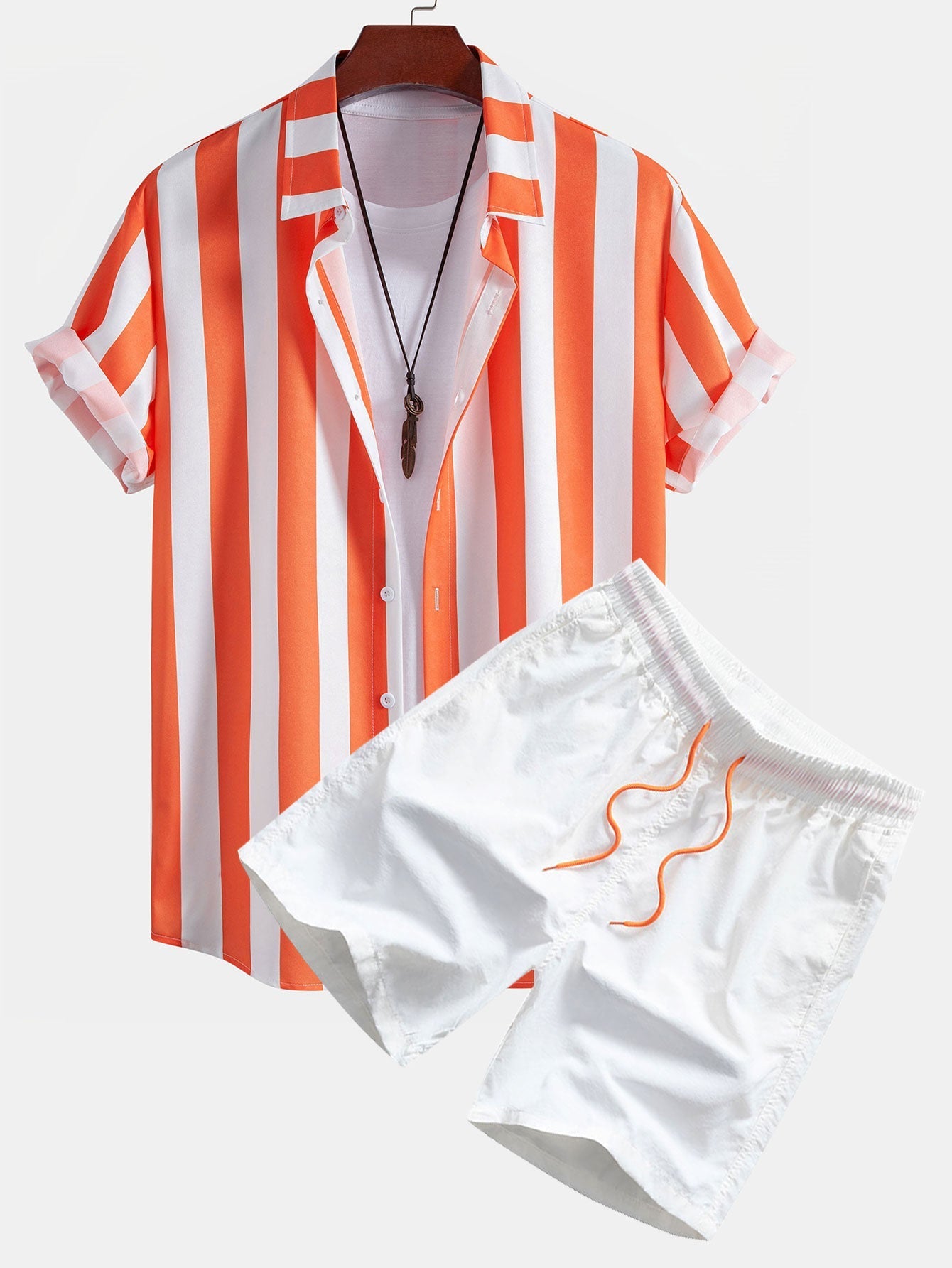 Ensemble Capucine — chemise à imprimé rayé & short de bain
