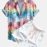 Ensemble — chemise à imprimé palmiers et mouettes & short de bain