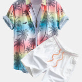 Ensemble — chemise à imprimé palmiers et mouettes & short de bain