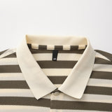 Horizontal Stripe Polo with Contrast Collar
