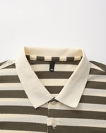 Horizontal Stripe Polo with Contrast Collar