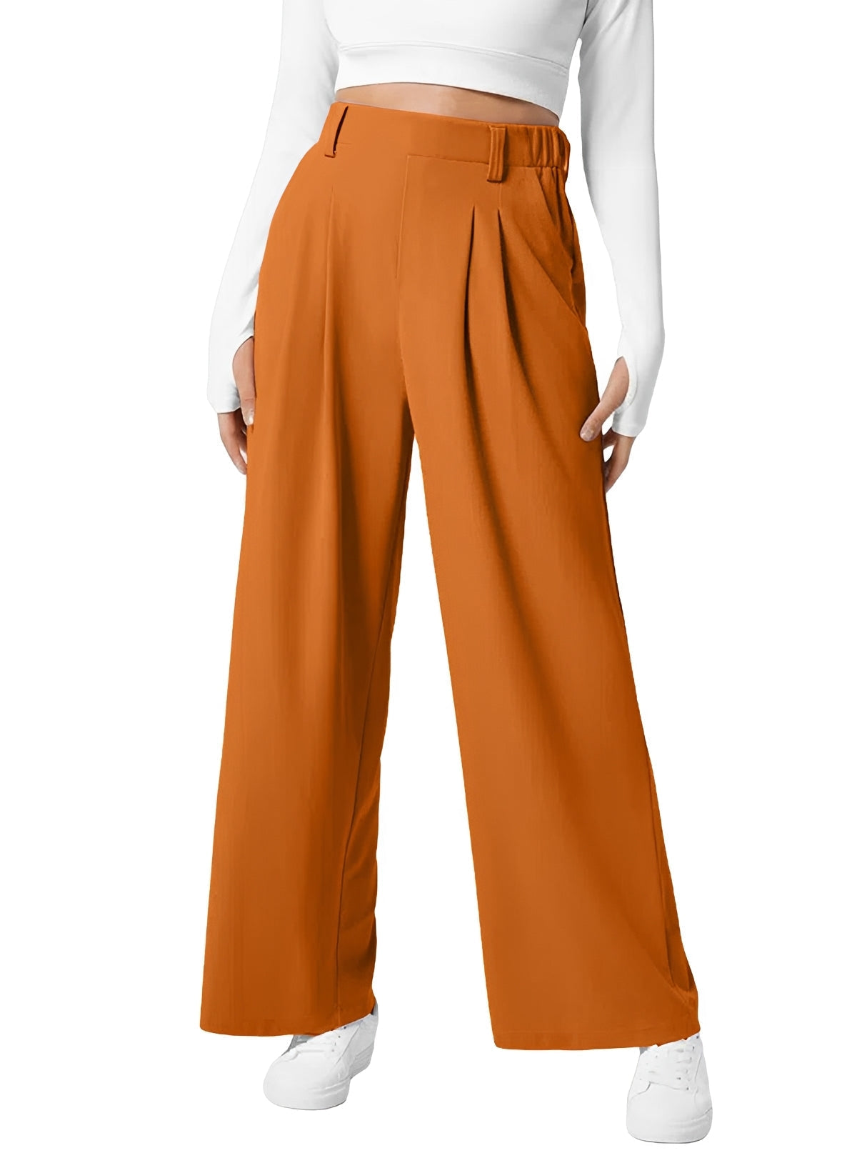 Kyla | Pantalon large décontracté Orange, photo studio