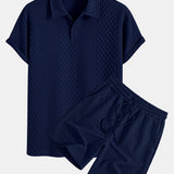 Ensemble — polo jacquard à losanges géométriques & short