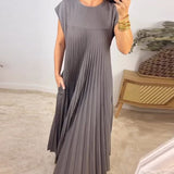 Agnès | Robe plissée évasée d'une élégance naturelle