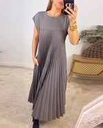 Agnès | Robe plissée évasée d'une élégance naturelle