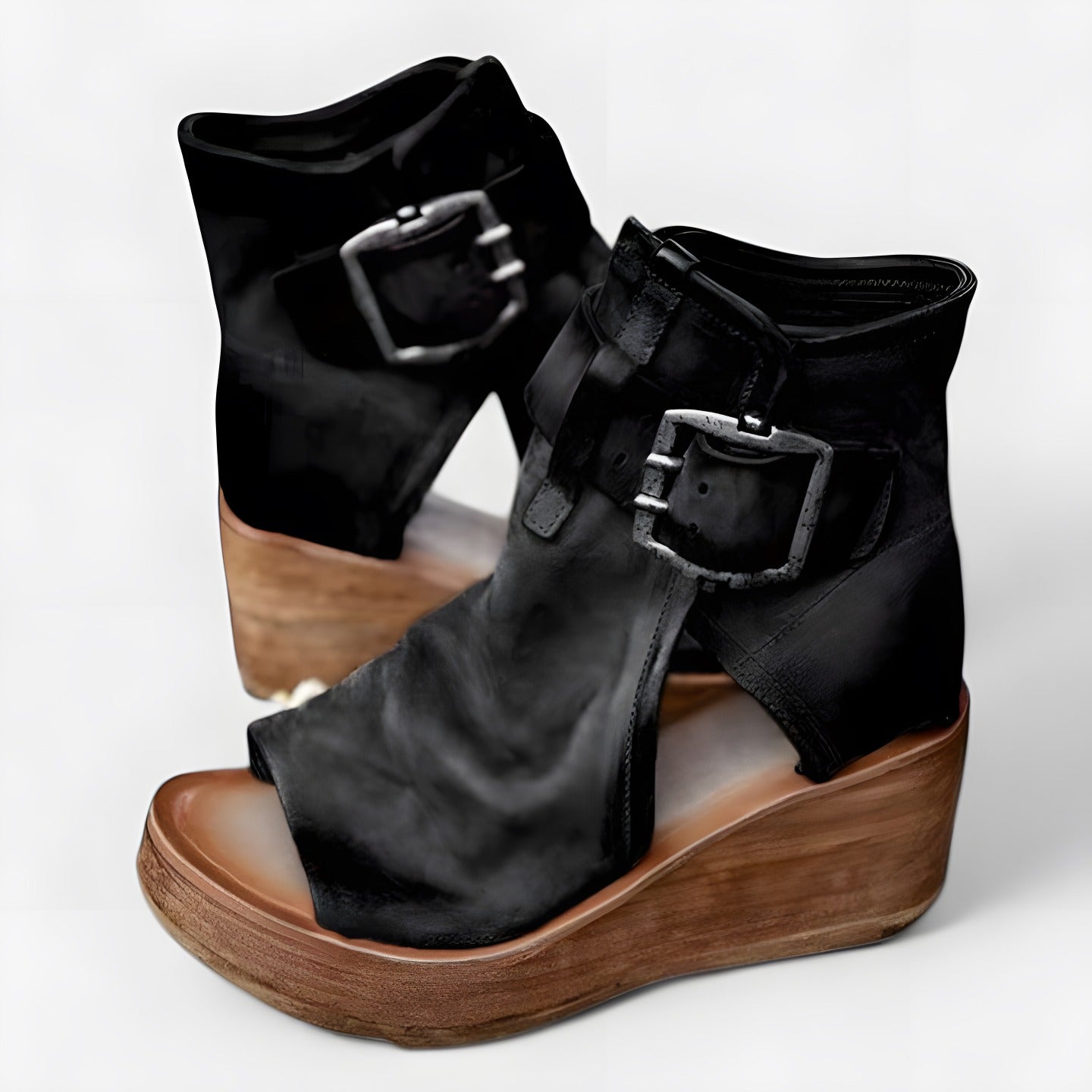 Astrid | Sandales femme wedge classiques Noir