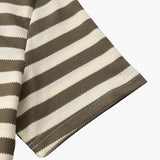 Horizontal Stripe Polo with Contrast Collar