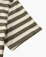 Horizontal Stripe Polo with Contrast Collar