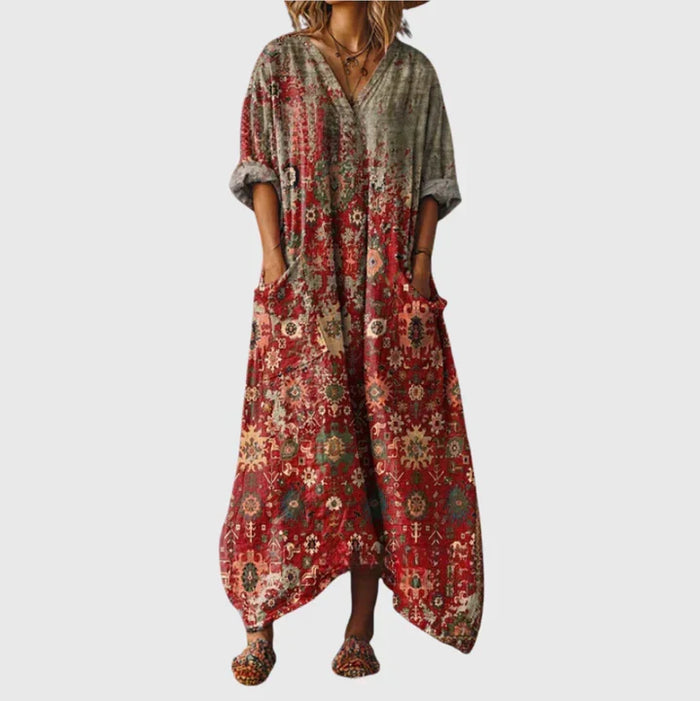 Robe longue à imprimé coloré
