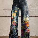 Monique — Pantalon Motif Libre