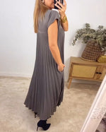 Agnès | Robe plissée évasée d'une élégance naturelle