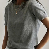 Célestine | Pull en maille à manches courtes