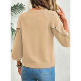 Martine | Pull à manches trois-quarts boutonnées
