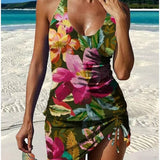 Fiesta | Tankini graphique fleuri avec short, effet ventre plat