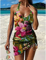 Fiesta | Tankini graphique fleuri avec short, effet ventre plat