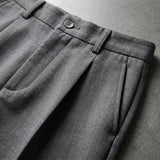 Pantalon en laine à plis heritage