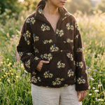 Yvonne | Pull à col zippé et imprimé fleuri