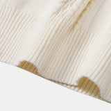 Ensemble — polo zippé en maille jacquard torsadé & pantalon fuselé