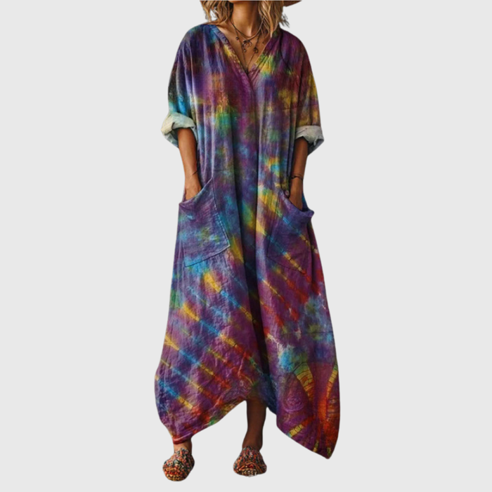 Dagny | Robe longue à imprimé coloré