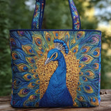 Hélène | Sac cabas matelassé à motif paon