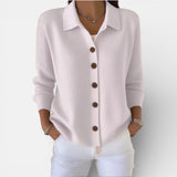 Rosalie | Blouse en maille à col polo et boutonnage