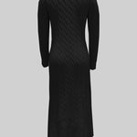 Sarah — Robe Maxi en Tricot Câblé Confortable