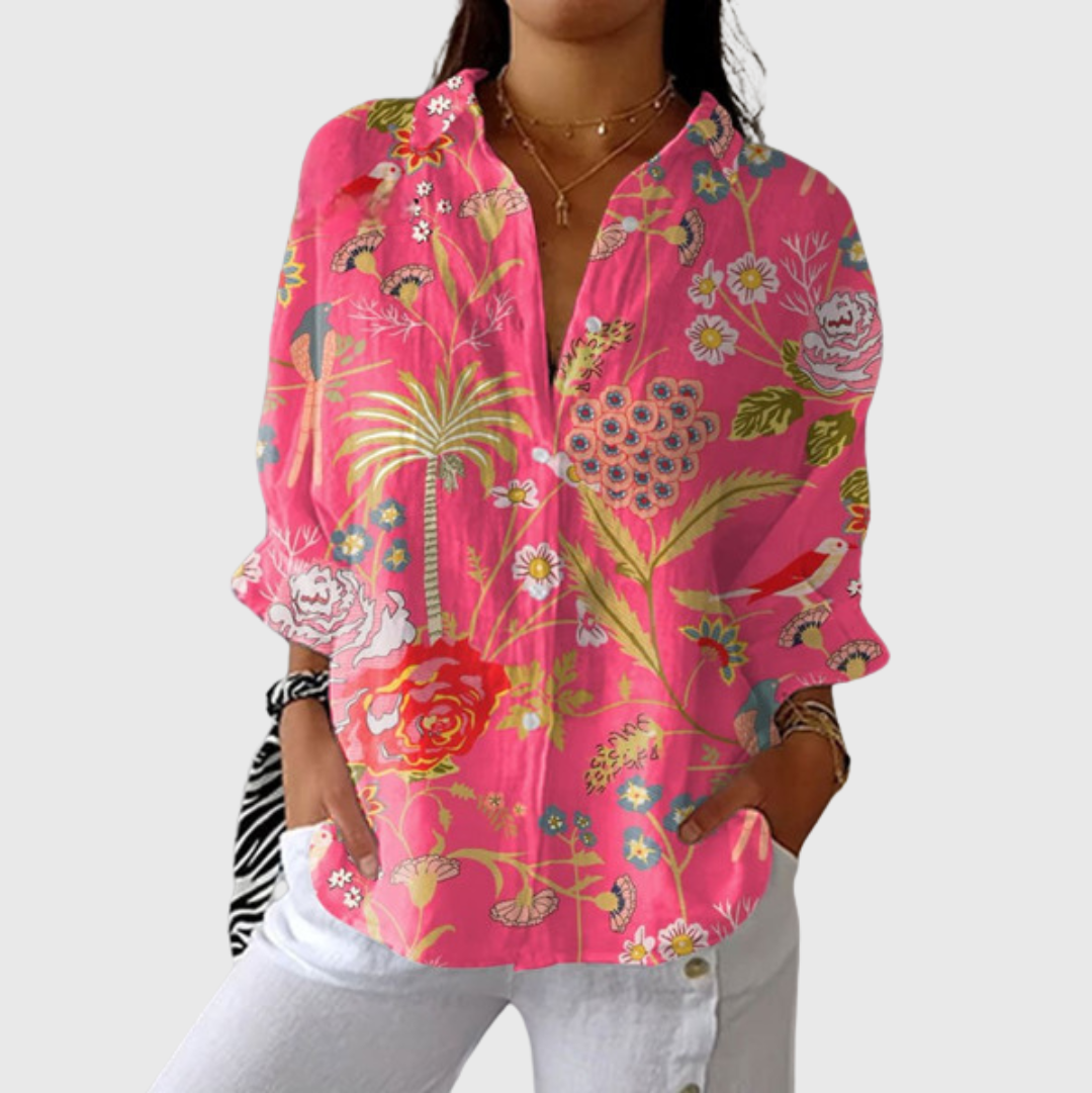 Ghislaine — Blouse imprimée légère et colorée