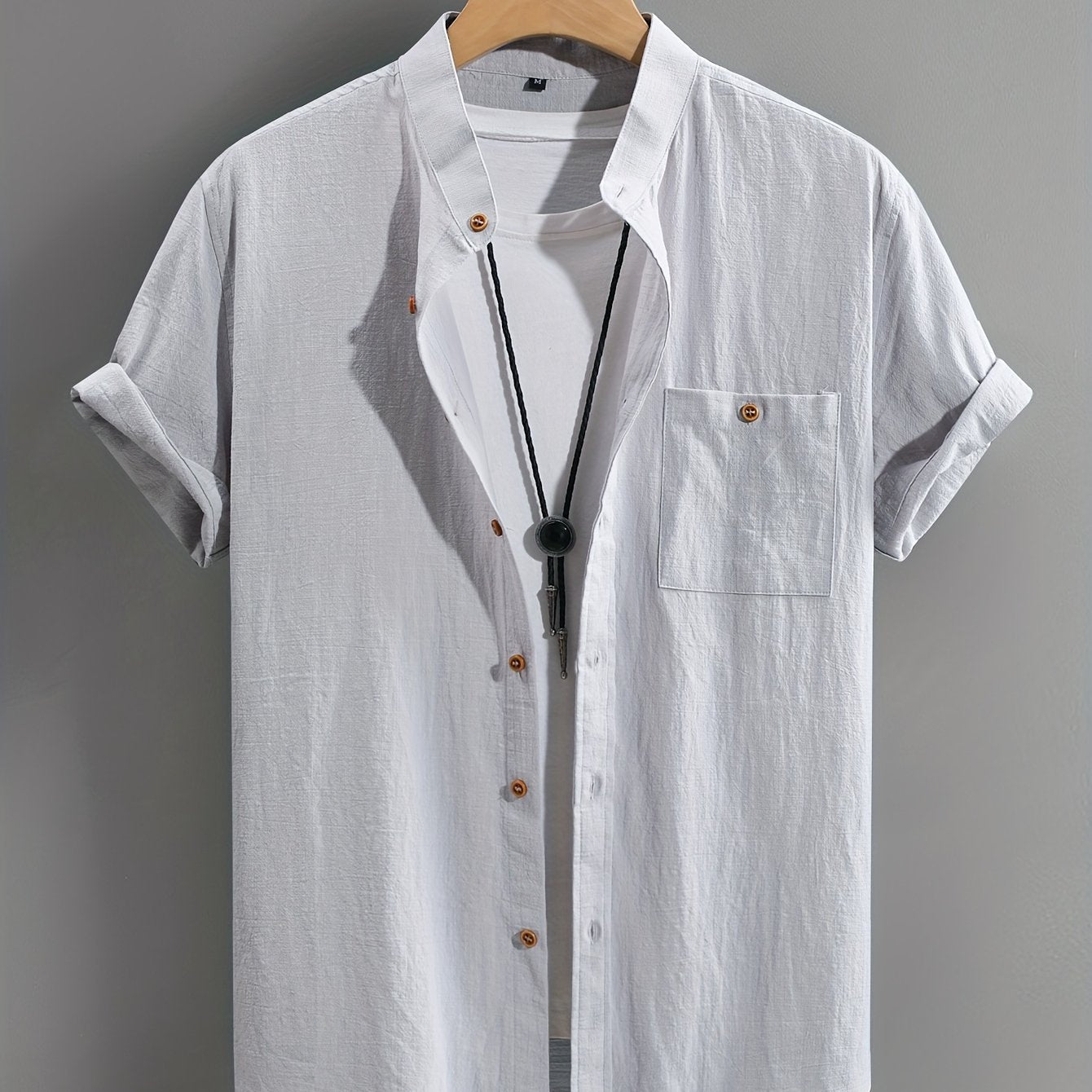 CREW NECK BUTTON SHIRT FOR MEN