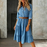 Robe Midi en Jean Coupe Décontractée