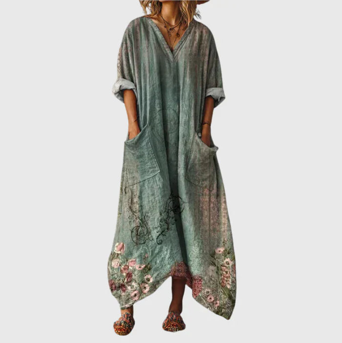 Robe longue à imprimé coloré