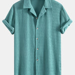 Ensemble — chemise en seersucker texturé à manches courtes & short à cordon