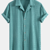 Ensemble — chemise en seersucker texturé à manches courtes & short à cordon