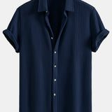 Ensemble Capucine — chemise gaufrée & pantalon en lin à jambe droite