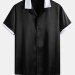 Ensemble — chemise en satin contrastant & short en satin contrastant