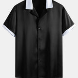 Ensemble — chemise en satin contrastant & short en satin contrastant