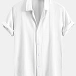 Ensemble Capucine — chemise jacquard géométrique & pantalon texturé froissé à jambe droite