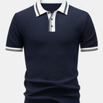 Ensemble — polo en maille à bordure contrastante & pantalon fuselé coupe slim