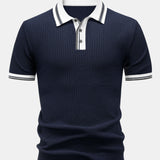 Ensemble — polo en maille à bordure contrastante & pantalon fuselé coupe slim
