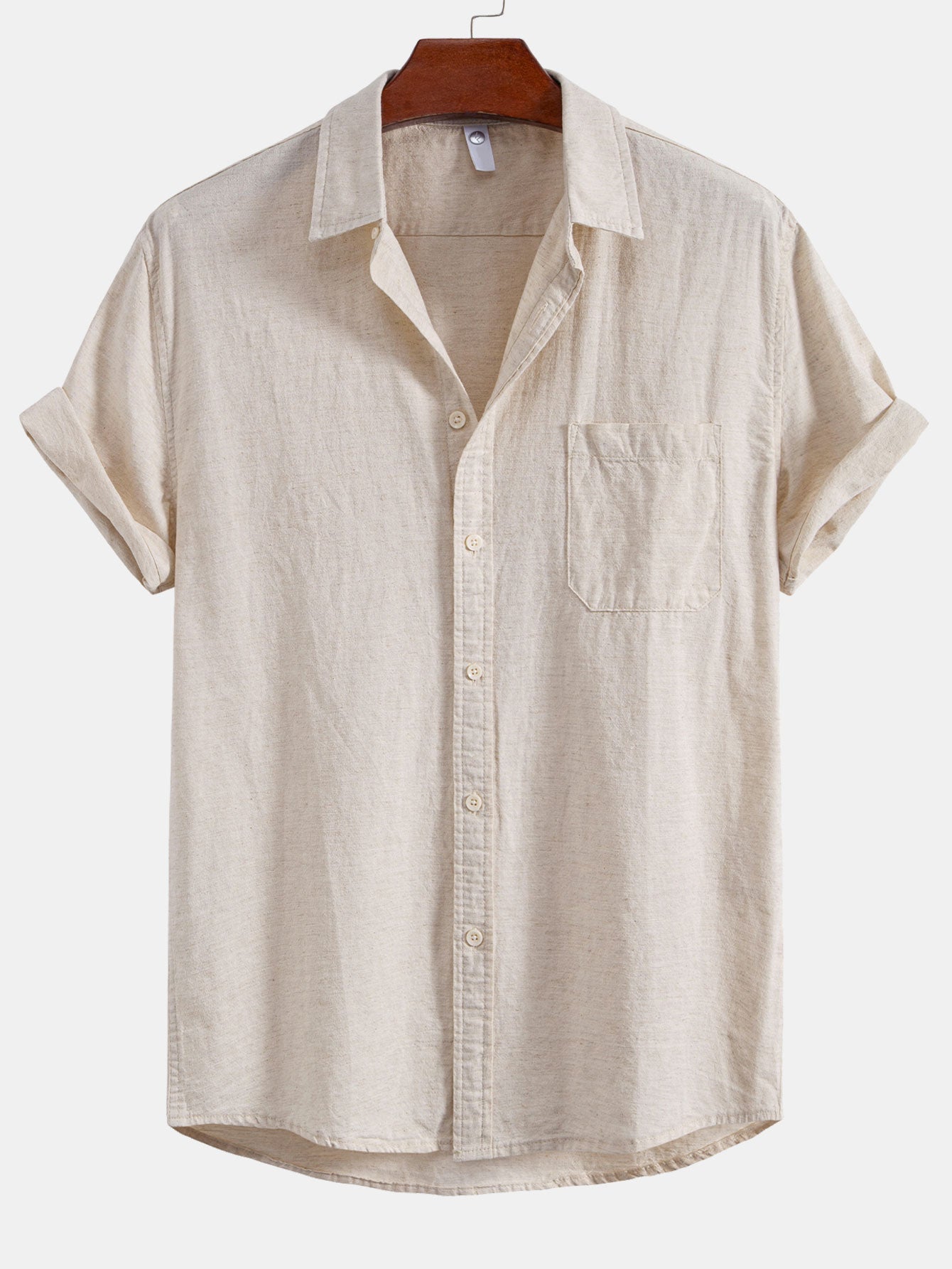 Chemise boutonnée en lin à poche