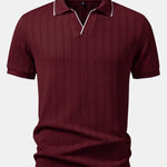 Ensemble — polo jacquard géométrique à col Johnny & short chino à taille élastique