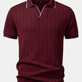 Ensemble — polo jacquard géométrique à col Johnny & short chino à taille élastique