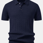 Ensemble — polo en maille jacquard torsadé & pantalon fuselé coupe slim