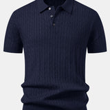 Ensemble — polo en maille jacquard torsadé & pantalon fuselé coupe slim