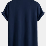 Ensemble — chemise gaufrée & pantalon gaufré en maille à cordon