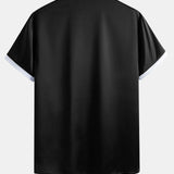 Ensemble — chemise en satin contrastant & short en satin contrastant