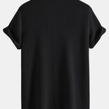 Ensemble — chemise cubaine texturée gaufrée & pantalon en lin à jambe droite