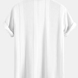 Ensemble Capucine — chemise jacquard géométrique & pantalon texturé froissé à jambe droite