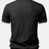 Ensemble — polo zippé en maille texturée à bordure contrastante & short chino
